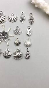 10pcs/16pcs Alloy Ancient Silvery Ocean Shell Conch Pendant Jewelry Making DIY Earrings Charms for Jewelry Bracelets Necklace