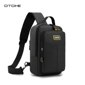 OTOHE กระเป๋าหน้าอกผู้ชายกันน้ำกระเป๋าฟิล์มกันน้ำมัลติฟังก์ชั่ถุงกีฬากระเป๋าสบาย ๆ กระเป๋าสะพายข้างกระเป๋าอเนกประสงค์แฟชั่นกระเป๋ากระเป๋าเดินทางธุรกิจ