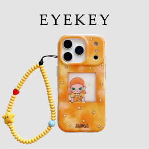 Eyekey Ins Style Cartoon Star Gradient Orange Phone Case Full Protection for  17 pro Max 16 pro 15 And Korean Girls Phones