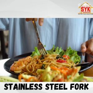 SYK HAIKO 1Pack 12Pcs Thick Stainless Steel Fork Kitchen Steel Fork Cutlery Tableware Garpu Tebal Dapur