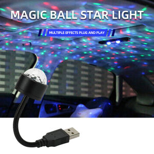 LED Starry Sky Ball USB Night Light Projector Atmosphere Lamp Sound Activated RGB Rotating  Decorative Lamp For Party Christamas