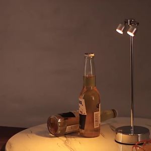 SXH led Rechargeable Bar Table Lamp High Pole Cafe Restaurant Quiet Bar Service Luminous Card Holder Bar Desk Lamp Small Night Lamp