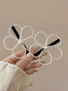 Kẹp Tóc Hoa Ngọc Trai Pháp Cỡ Lớn Cho Phụ Nữ Kẹp Tóc Đuôi Gà Kẹp Tóc Mái Lệch Kẹp Tóc Thời Trang Mới 2025 Phụ Kiện Tóc