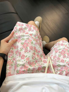ZHUOCAN | Quần Short Rộng Thẳng Làm Mát Ice Silk Hoa Văn