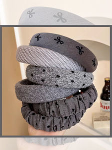 Gray Series Hairband Womens Style High Hairline Vintage Elegant Face Washing Headband Fashionable Hair Accessory