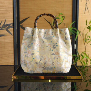 KunLun Spring Celebration High-End Silk Song Jin Bamboo Section Bag Single Shoulder Handheld White Enhancing Chinese Style Handbag