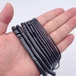 2~8mm Black Flat Round Coin Hematite Natural Stone Spacer Loose Beads For Jewelry Making Bracelets Necklace Diy Accessories 15