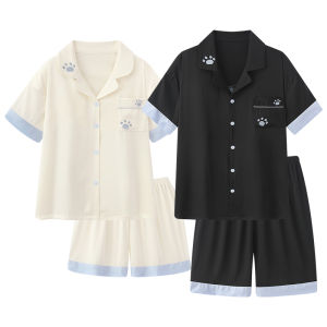 Miiow | Couple Ice Silk Cool Feeling Light Weight Short Sleeve Sleepwear Set Home Leisure Men Women Summer Comfortable Breathable Pajamas