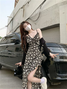 French Style Slim Fit Floral Strap Dress