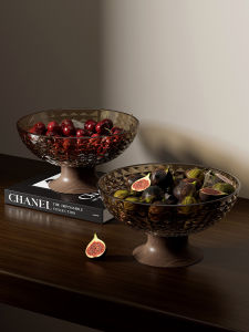 Retro Large Capacity Draining Fruit Tray for Living Room Nut Snack Tray Simple Style Home Use Tea Table Candy Tray