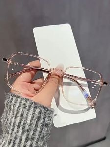 Kacamata（-50~-400°）Miopia Anti Radiasi Wanita Pria Kacamata Persegi Yang Nyaman