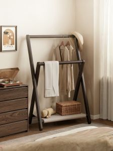 ZHUSHANXIA | Foldable Wooden Clothes Hanger for Bedroom