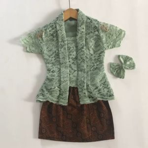 SETELAN KEBAYA ANAK/KUTUBARU ANAK WARNA HIJAU SAGE