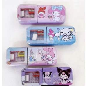 Tempat Pensil Kaleng Kuromi Sanrio H 9971 / LPY 97-3 Set Tulis