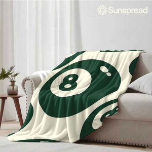 Beast Kingdom | Green 8 Ball Pattern Soft Warm Flannel Blanket Lightweight Cozy Christmas Halloween Home Decor Room