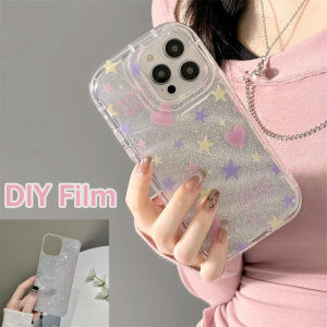 Luxury Laser Card Shining Glitter card for iPhone 14 Pro Max 11 12 13 Pro Max laser paper foriPhone 15 Pro Max iphone Xr Xs 6s 7 8 plus Clear case back decorative Glitter Sticker