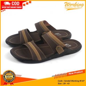 Sendal Selop Kulit Casual Pria Ban 2 Sandal Bapak2 Kondangan Lebaran Terbaru Kekinian 38 - 43