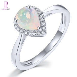 Lohaspie Jewelry Pure Silver 925 Original Ring Natural Opal Chrome Diopside Ring 925 Silver Ring Women Original 925 Silver Ring With Stone For Women Opal Birthstone Ring Jewelry