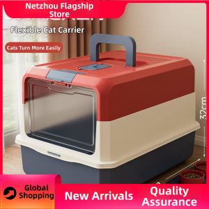 QUEZHOU | Extra Large Enclosed UV Sterilization Anti Spill Cat Litter Box