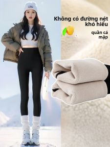 MiiOW | Quần tập yoga dày lót lông cừu mùa thu đông cho nữ Quần Shark MiiOW ấm áp ôm vừa vặn Quần thể thao