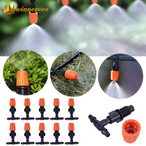 หมอก รุ่นส้ม 10ชิ้น หมอกฝอย พร้อมข้อต่อสามทาง ละอองฝอย หมอกละอองน้ำ ทนกว่า หมอกปรับแบบ ส่งผ่านสายไมโคร - 4/7 และ 5/7