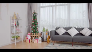 COMPLETE SET OF CHRISTMAS TREE - SLIM TREE W/WARM DECORATION SET LED LIGHTS FESTIVE PARTY DECORATIONS LIMITED PROMO