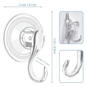 1-5pcs Suction Cup Hook Transparent Reusable Heavy Duty Vacuum Suction Cup Window Glass Wall Hooks Towel Hangers for Kitchen Ba