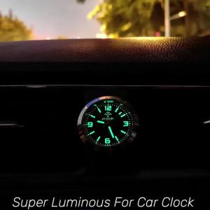 Luminous Quartz Analog Car Dashboard Clock - Stick-On Decorative Time-Telling Easy-to-Read Night-Vision Compact Amagi