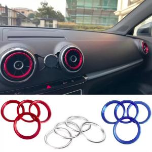 Car Air Center Console Outlet Trim Inner Ring Cover Styling For Audi A3 8V S3 2014-2019 Q2 2017 2018 2019 Interior Accessories