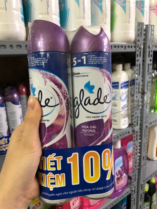 Bình xịt phòng Glade 5 in 1 hương hoa oải hương 280ml*2 chai | Lazada.vn