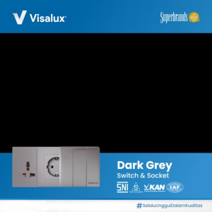 Visalux Saklar Decor Series - 2G Dark Grey / Sakelar Premium (VSD1021-DG)