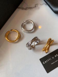 CAFFTI | Elegant Minimalist Cross Design Silver Ring