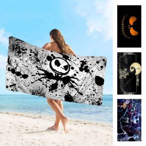 The N-Nightmare B-Before C-Christmas Bath Towel Microfiber Soft Water Absorbing Breathable For Girl Kids Decorative Beach Towel