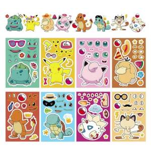 Takara Tomy | Kawaii Pikachu Xếp Hình Dán 8/16 Tờ DIY Hoạt Hình Ghép Hình Decal Làm Khuôn Mặt Đồ Chơi Giáo Dục Cho Người Lớn & Người Hâm Mộ