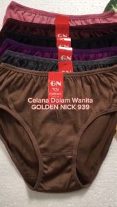 3 Pcs Celana Dalam Wanita Dewasa Remaja Bahan Katun Polos Golden Nick 939 Ukuran M L XL XXL