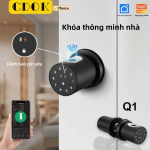 CDOK Q1 Tuya Khóa Thông Minh Bluetooth Mở Khóa Bằng Mật Khẩu Vân Tay Cho Phòng Ngủ Căn Hộ Nhà Trọ Hợp Kim Nhôm Tương Thích Với Nhiều Loại Cửa