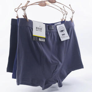 3-Pack Saiyitu Underwear Men Pure Cotton Boxer Brief Breathable Plaid Sweat-Absorbent Minimalist Mid-Rise Boxers Shorts