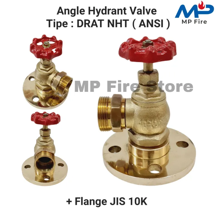 FIRE ANGLE HYDRANT LANDING VALVE ZEKI 1.5 in 40 MM COUPLING DRAT ANSI ...