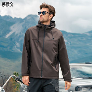 Enjeolon | Outdoor Hooded Jacket for Men Windproof Hiking Spring Autumn