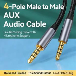 0.5m 1.5m 2m Long 3.5 Aux Cable Male to Male 3.5 mm Jack HiFi Audio Cable for Guitar Car Microphone Headphone Speaker Aux Cord