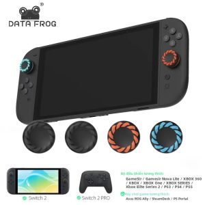 DATA FROG Silicone Thumb Grip Caps Cho Nintendo Switch 2 Joy-Con Nắp Cần Điều Khiển Chống Trượt NS2 Phụ Kiện Điều Khiển Tương Thích