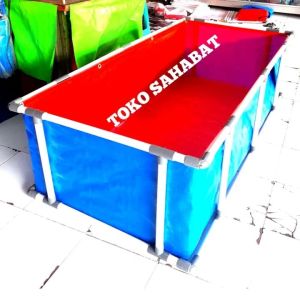 Terpal kolam ikan plus rangka ukuran 150X80X50 TYPE A12 korea