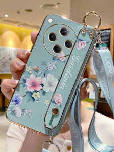 Oppo Findx8 pro Silicone Phone Case with Lanyard Full Cover Anti-Fall Soft Shell Lightweight Fresh Floral Design Digital Accessories