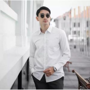 Kemeja Pria Putih polos Kemeja casual Kemeja pria dewasa