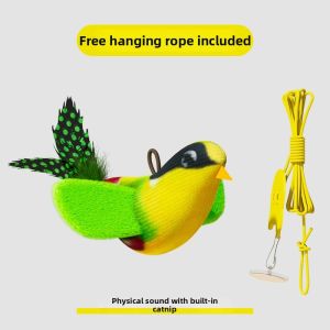 Interactive Meowing Bird Cat Teaser Toy Scratch Resistant