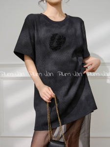 PlumJan | Lace and Net Skirt T-Shirt Two-piece Outfit Set