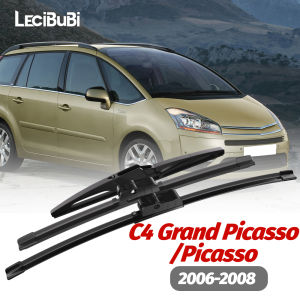 1set Front & Rear Windshield Wiper Blades Windscreen Wipers For Citroen C4 Picasso Grand Picasso 2006-2008 2007 Picasso