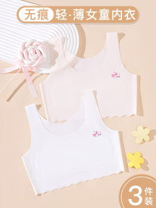 Ice Silk Girls Vest Development Stage 1 Elementary School Underwear Kids 6-13 Years Old Early 10 Girls