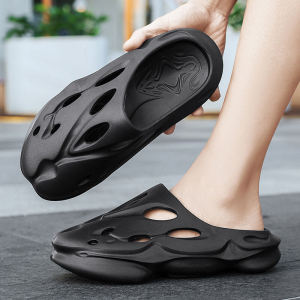 Coconut Mens Slippers Summer Outdoor Wear Anti-slip Flat Sandals Comfortable Breathable Beach Slippers Sporty Casual Footwear