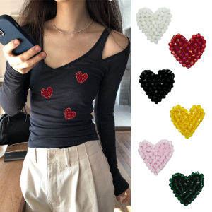 ปatches รูปหัวใจขนาดเล็ก DIY ทำมือ 3 ซม. อุปกรณ์ตกแต่งเสื้อผ้า รองเท้า หมวก กระเป๋า เครื่องประดับ อุปกรณ์เย็บผ้า